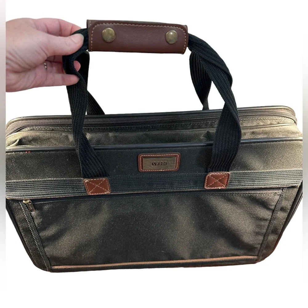 Verdi Vintage Travel Bag / Briefcase, Olive Green